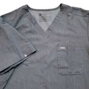 FIGS Men's XL Gray V-Neck Scrubs Top Shirt FM1500 Leon PO#2430